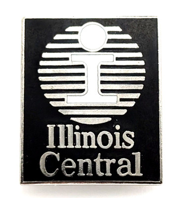 Illinois Central Railroad Todesstern Logo schwarz weiß Emaille Transport Pin