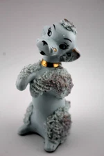 Vintage Lipper & Mann Spaghetti Porcelain Blue  Poodle Vanity, Dresser Figurine