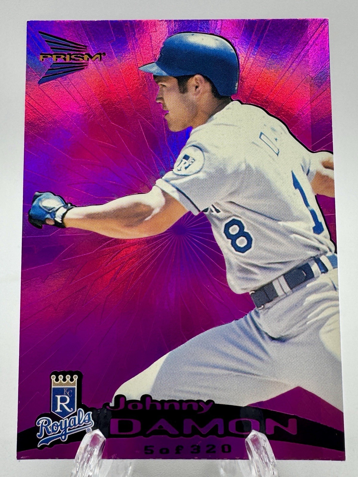 1999 Pacific Prism - Johnny Damon #70 Holo Purple 5/320 SP Royals