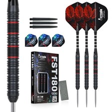 90 Tungsten Steel Tip Darts Set - Professional Steel Tip Darts Set with Flig...