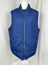 Original Weatherproof Vintage Blue Full Zip Puffer Chore Field Outdoor Vest XL