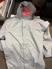 The North Face Rain Jacket Girls Large 14/16 Pink And Gray Dryvent Windbreaker