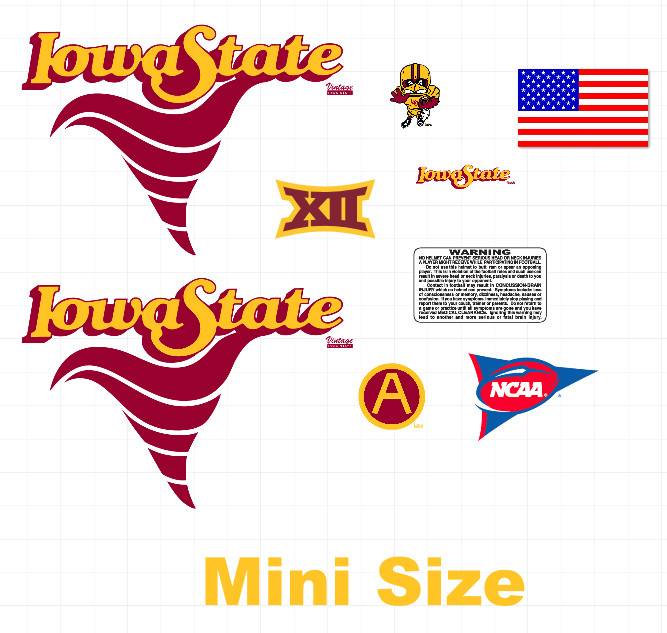 Iowa State Cyclones Mini Helmet Decals -