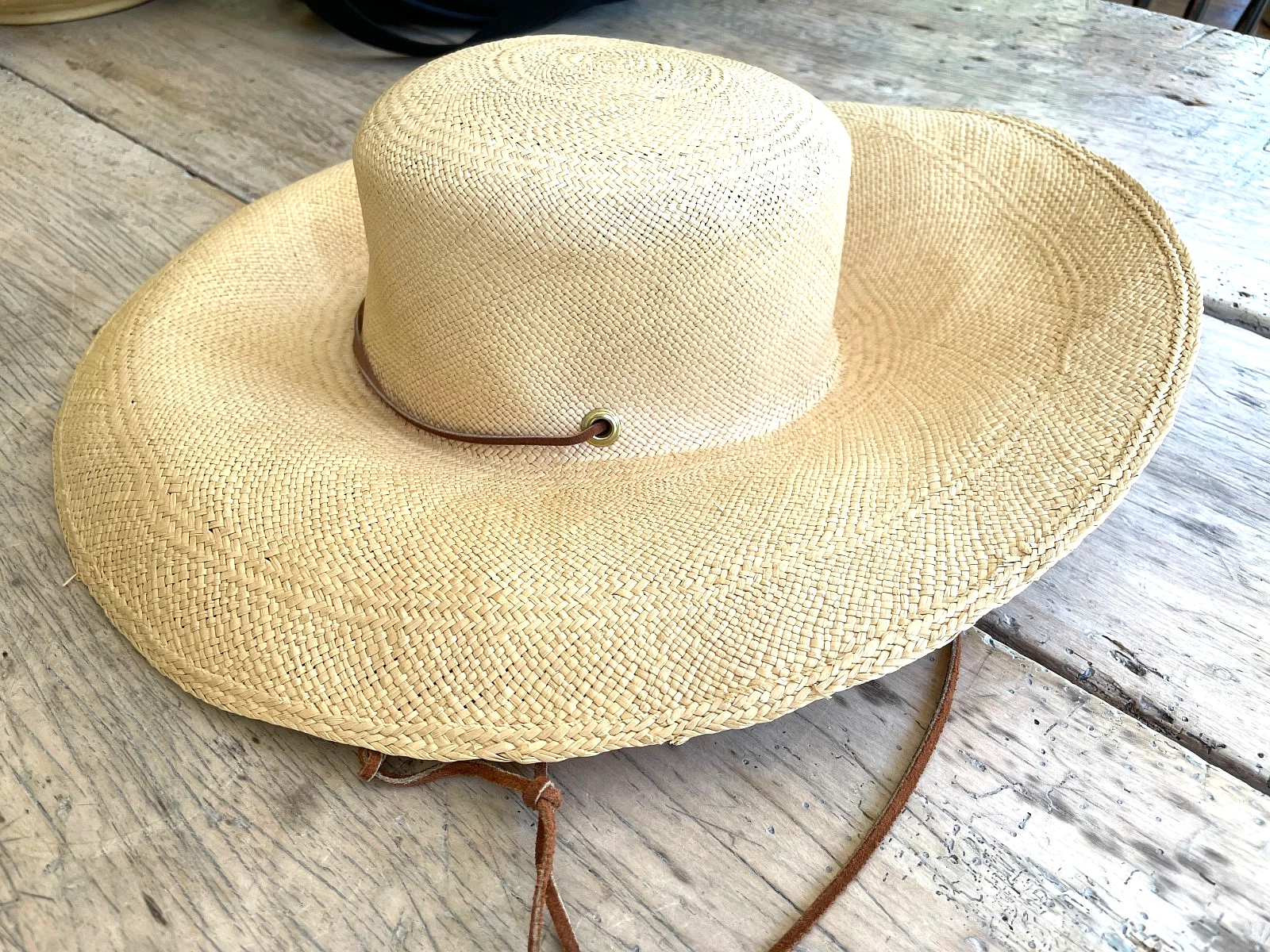 STRAW HAT Large Women's Fashion Hat Handmade Summer Beach Montauk M.ROVELLO