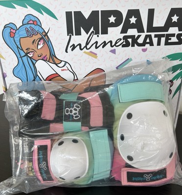NEW - IMPALA LIGHTSPEED INLINE SKATES - PINK/YELLOW & Triple Eight Saver Pad Set
