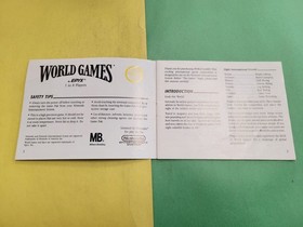 WORLD GAMES Nintendo NES Game Original by EPYX Instruction Manual Booklet *ONLY*