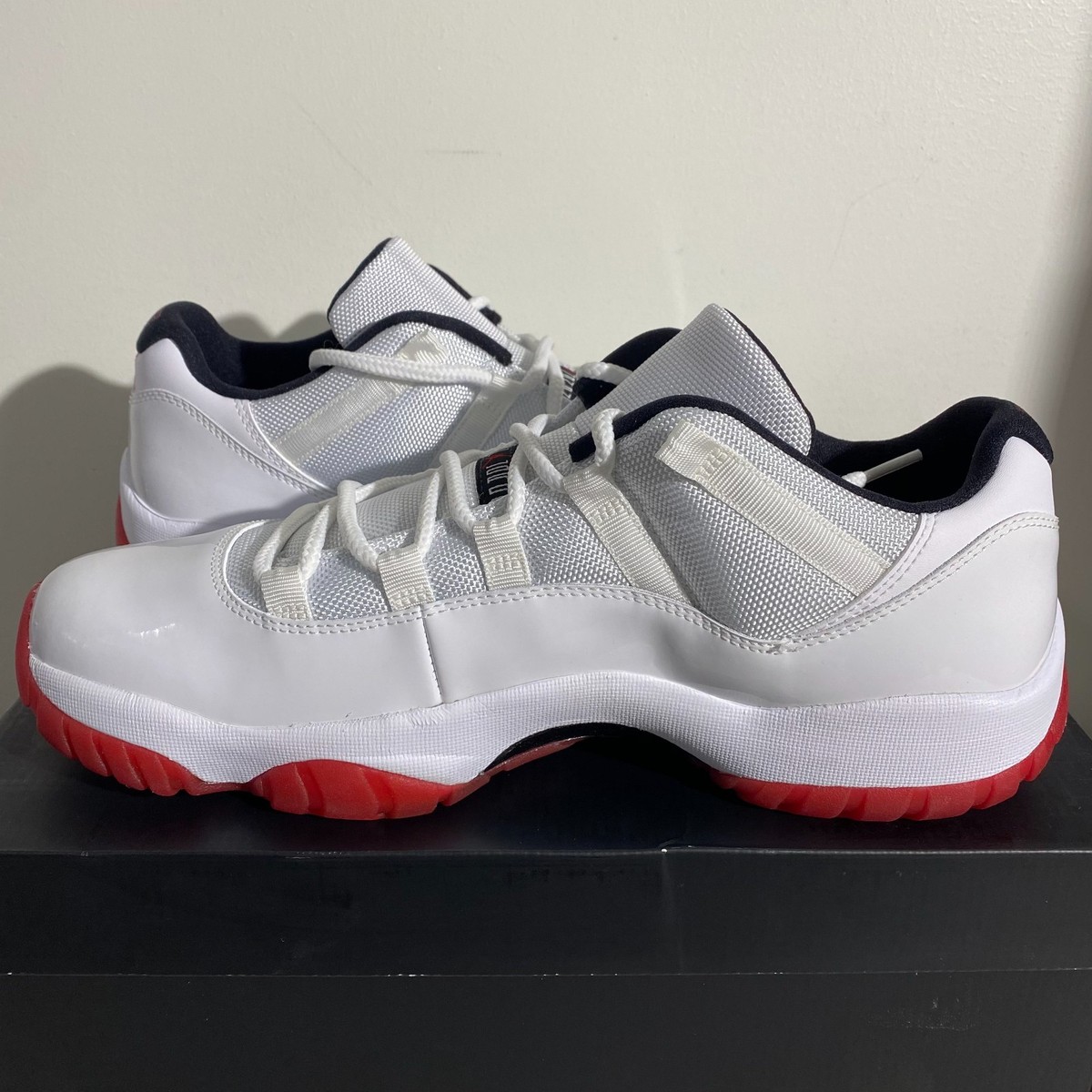 Nike Air Jordan Retro 11‎ Low Cherry White Shoe Men\'s Size 13 528895-101 Size 12.5 - Air Jordan 11 Retro Low White Red Cherry Mens  main image 2