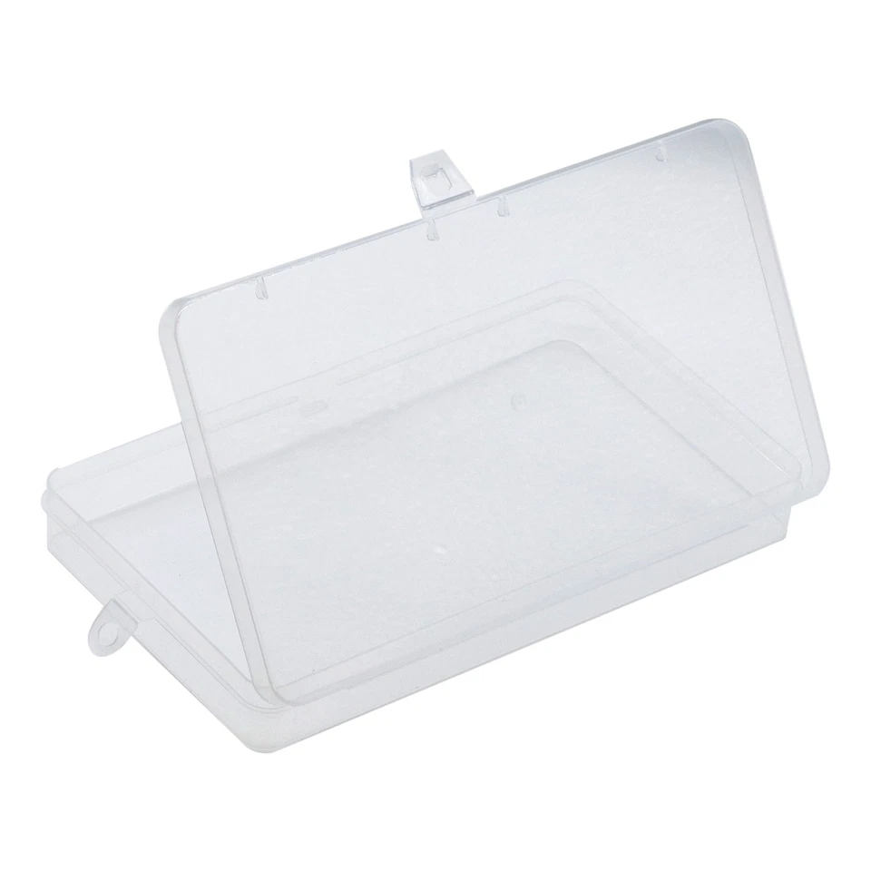 Clear Plastic Storage Container Box Hinged Lid DIY Arts Crafts Markers Pens Case - Image 2 of 4