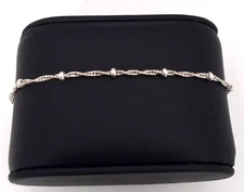 (MA2) Italian 925 Sterling Silver 1.7 Grams Dainty Singapore Chain Bracelet 7"