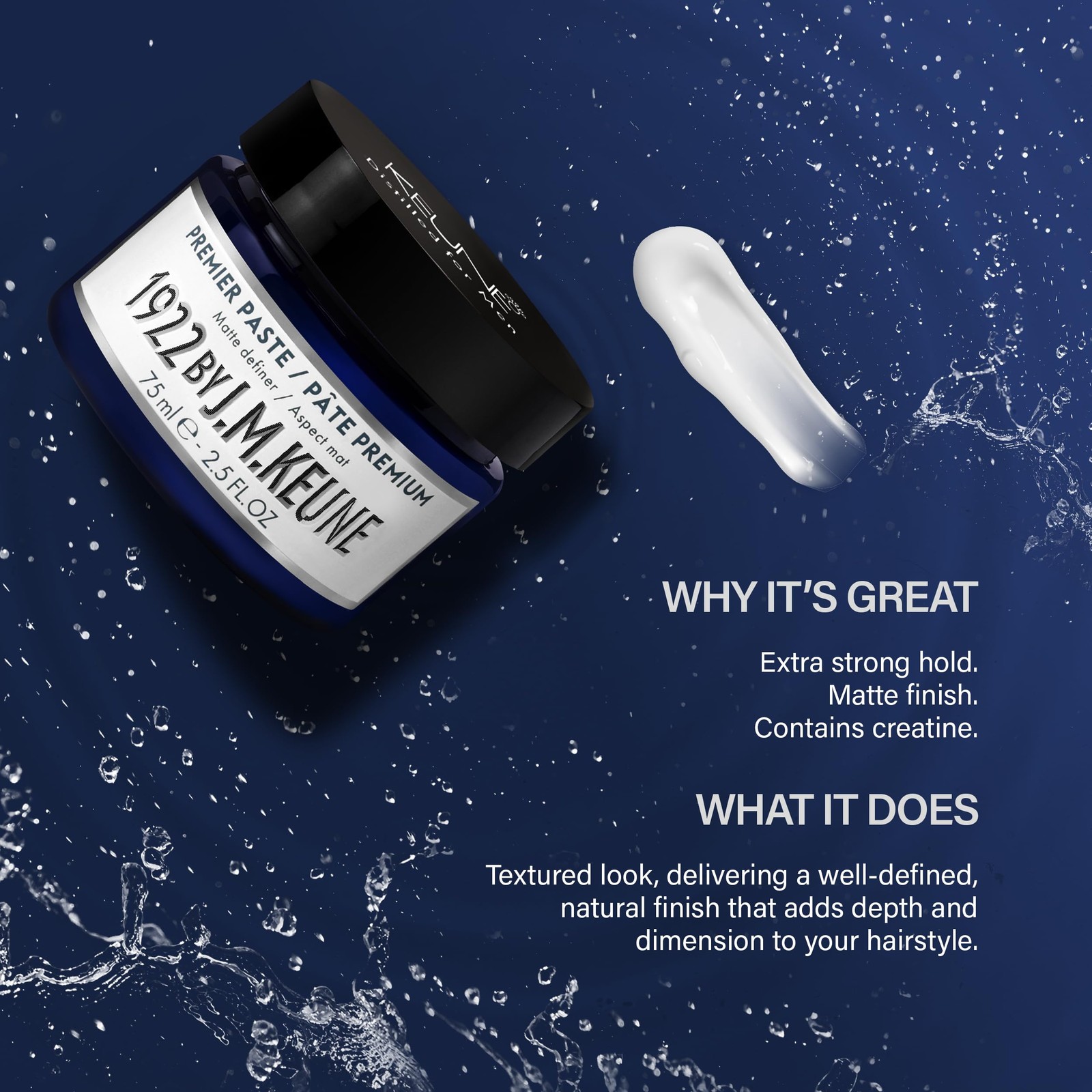 1922 for Men Premier Paste pâte modelante mate pour hommes de 75ml