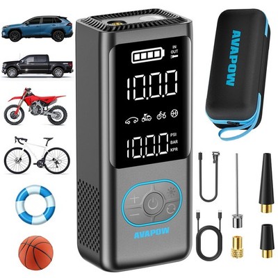 AVAPOW Tire Inflator Portable Air Compressor 300% Faster 150 PSI 3.7  Dual LCD