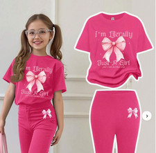 NEW Pink Outfit Pants Shirt School Girls Sz 6 S/S Spring Fall 80