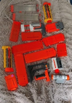nerf lot of 20 accessories For Gun. Clips, Scopes, Grip, And More