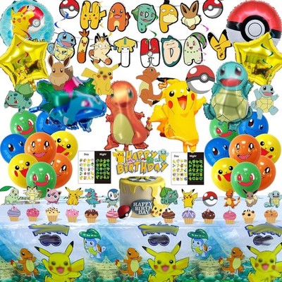 Kinder Geburtstag Deko Set Cartoon Ballons Banner Tischdecke Kinderparty