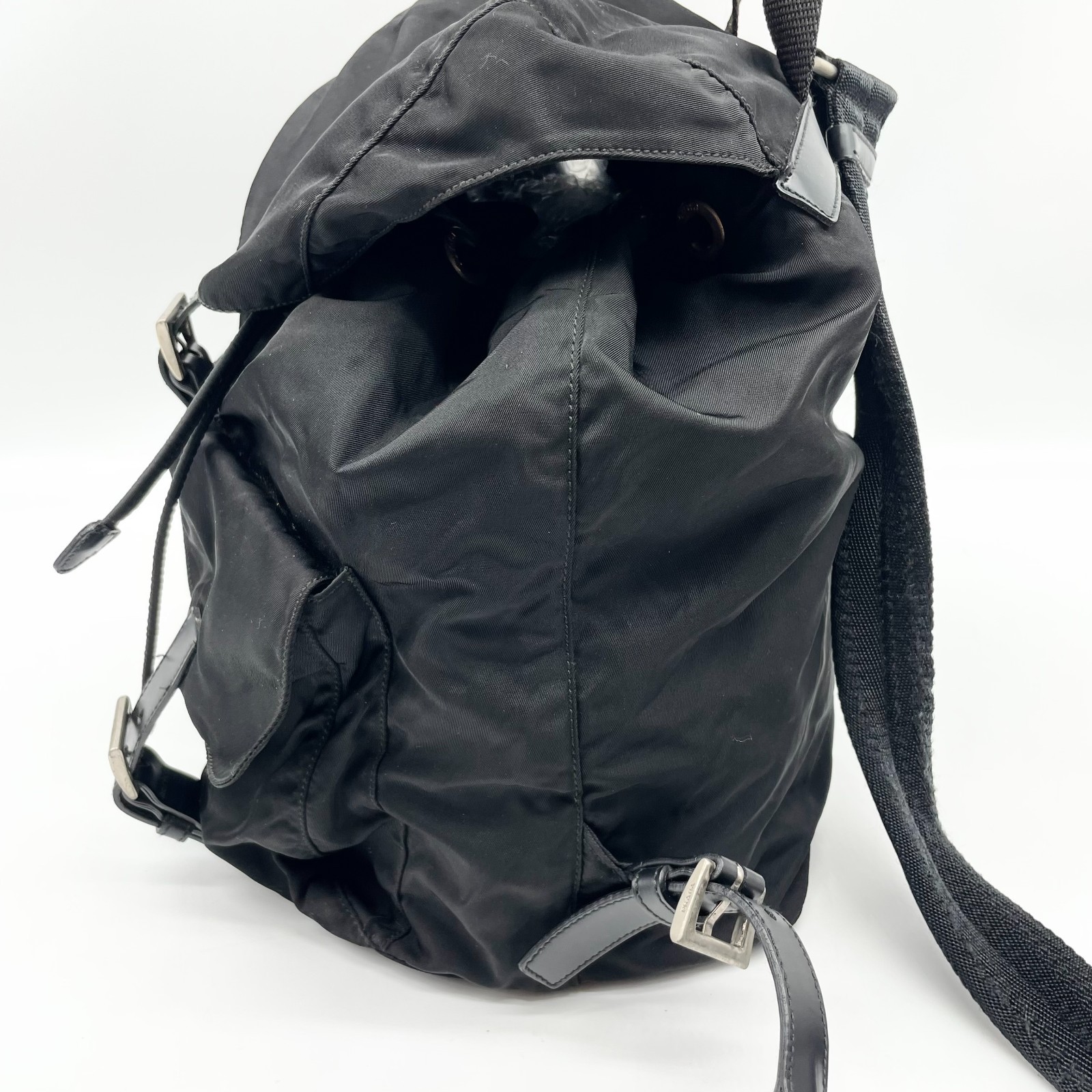 Prada Backpack Black Silver Nylon Triangle logo d… - image 2