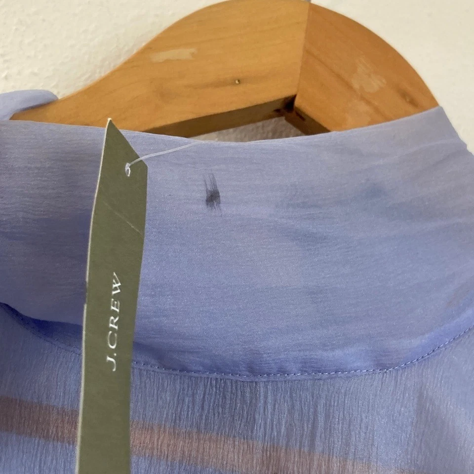 J. Vestido slip gravata borboleta Crew Collection em organza tamanho 12 azul crepúsculo - Imagem 4 de 4