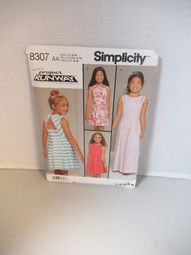 Simplicity Pattern  #8307 Girls Dress   With Bodice SZ  8  TO  16    Uncut