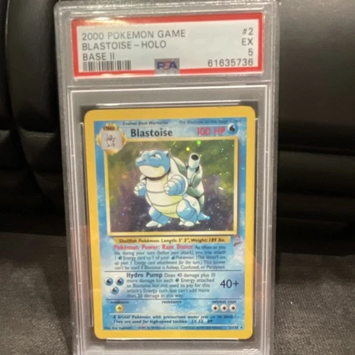 Pokémon TCG Blastoise Base Set 2 2/130 Holo Rare PSA 5 Wizards 2000