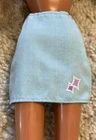 VTG Barbie doll mini skirt diamonds light blue EUC!! combined shipping!!