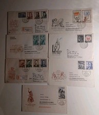 7 FDC Tschecheslowakei 1957 Nr. 998-1001, 1008, 1024-1034