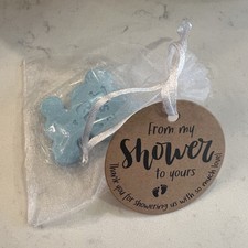 Swiffen Handmade Teddy Bear Soap Set Blue Text Unscented 18g From My Shower