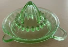 Vintage Green Depression Glass Lemon Citrus Juicer - Perfect - BUY IT NOW