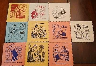 Vintage Cocktail Bar Risque Adult Paper Napkins Unused