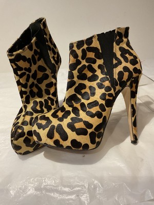 Carvela Kurt Geiger Leopard Skin Hidden Platform Ankle Boots UK5 EU38  UK