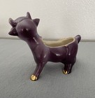 Vintage Purple With Gold Cow Bull Ceramic Figurine Planter /Trinket Holder — photo 2