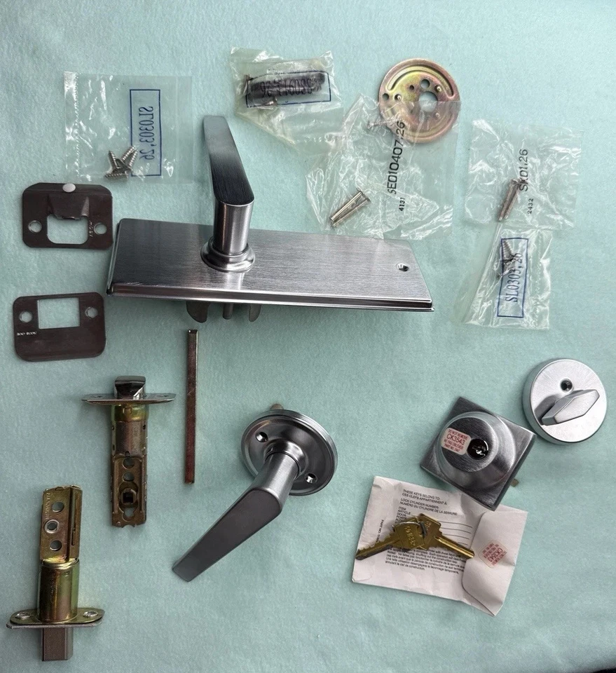 Manija de entrada moderna Weiser Lock Kim cerrojo níquel satinado LI7410 TKC nueva caja Foto 2 de 4