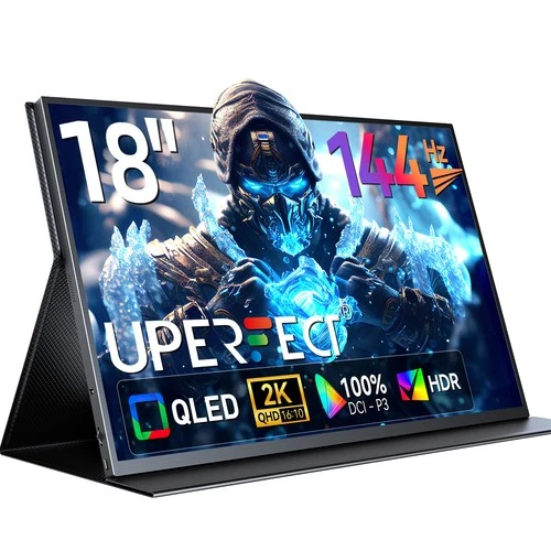UPERFECT 18.0" 2K 1500:1 HDR Portable Monitor IPS 2560*1600 HDMI USB C 144HZ QHD