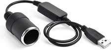USB To 12V Car Cigarette Lighter Female Socket Converter Adapter Cable Connector