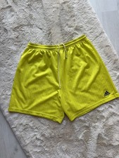 Vintage Adidas Yellow Jogging Running Shorts Lined Size M W30 - 32