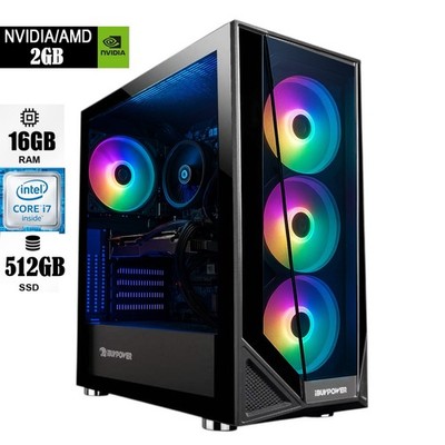 iBuyPower Gaming PC ARGB | Intel i7 | 16GB RAM | 512GB SSD | 2GB GPU | Win11
