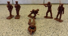 Vintage 1960'S Lot of TimMee Military Reddish Brown Figures