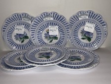 SHABBY CHIC BLUE HYDRANGEAS 12pc.MELAMINE 6 -...