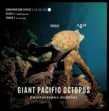 Tuvalu 2014 - Giant Octopus - IMPERF Souvenir Stamp Sheet - MNH
