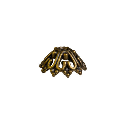 Bead Caps Antique Brass Goth End Cap 13mm 16ct