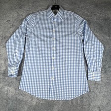 Charles Tyrwhitt Mens Slim Fit Non Iron Gingham Dress Shirt Light Blue 16/35