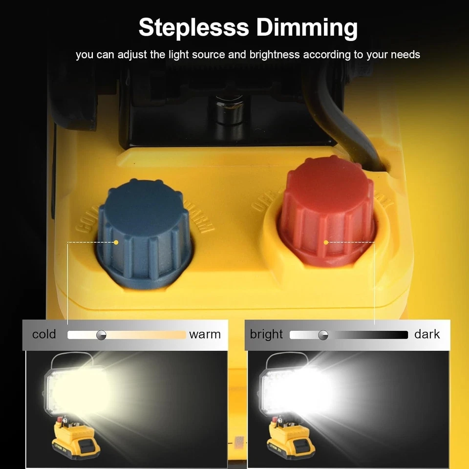 220W LED Rechargeable Cordless Work Site Flood Light Mobile Portable Camp Lamp - Image 4 of 4