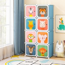 8-Cube Portable Kids Wardrobe with Hanging Section