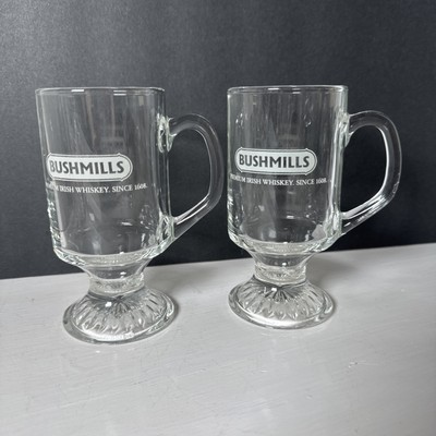 2 Old Bushmills Irish Whiskey Irish Coffee glass Mug Cups