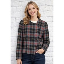 Vintage Pendleton Wool Plaid Blazer Jacket Womens 90s Dark Academia Preppy 10P
