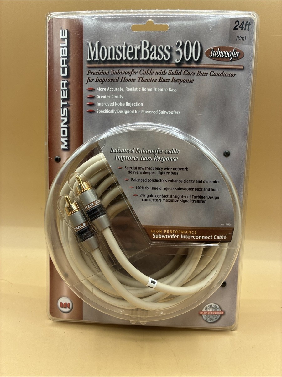 MonsterBass 300 Subwoofer Monster Cable 24 ft (8m) New | eBay