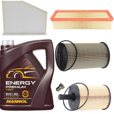 5L MANNOL 5W30 & FILTERS FULL SERVICE KIT FOR SKODA YETI 2.0 TDI 09-17