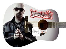 Judas Priest Rob Halford Autographed Signed Acoustic Custom Photo Guitar ACOA
