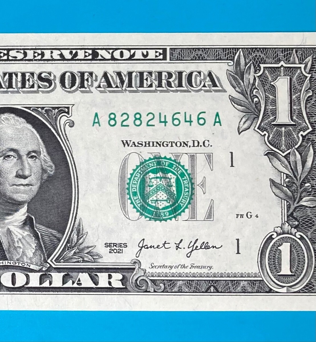 А 82824646 A : DOUBLE REPEATER (82 82 46 46) $1 One Dollar Bill