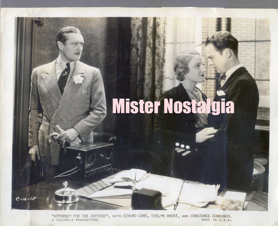 Vintage Photo 1932 Edmund Lowe Constance Cummings Tallulah Bankhead Attorney For