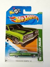 Hot Wheels 2012 Treasure Hunt #60 Green '65 Chevy Malibu w/ PR5 Spoke Wheels C5