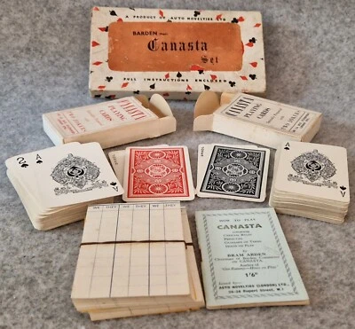 Canasta Playing Cards Auto Novelties De La Rue Barden Goodall Vintage - Image 1 of 4